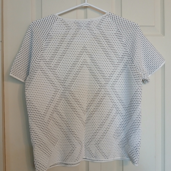 EMPORIO ARMANI White and Black Striped Short Sleeve Top Size 46 / Large (L) - Picture 8 of 8